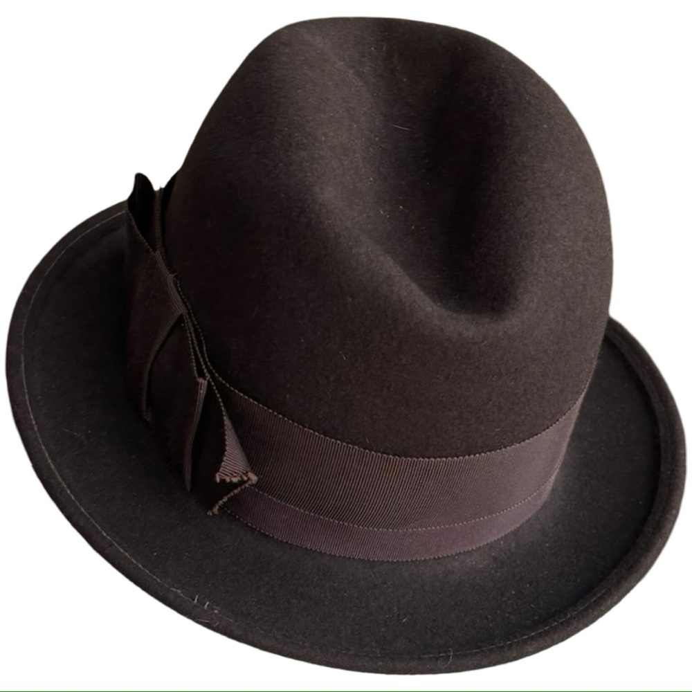 Neumann Endler Fair Field Felts Brown Wool Fedora Hat Vintage - 21.5” - Picture 6 of 8